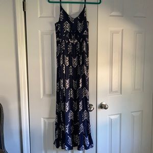 Navy and white Aerie maxi dress